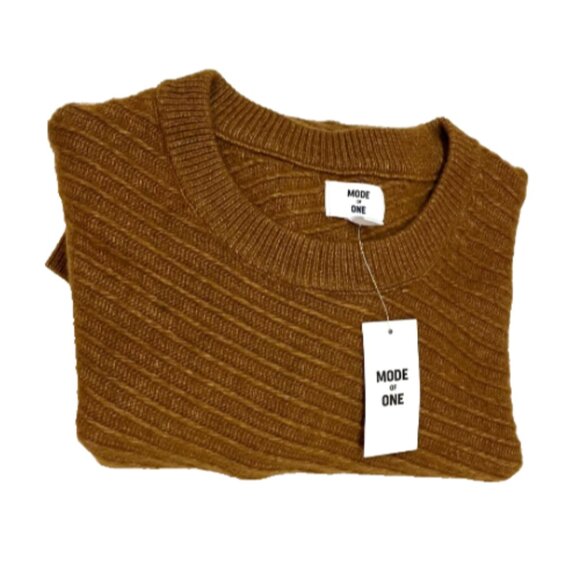 Mode of One Men's Relaxed-Fit Diagonal Texture Sweater French Vicuna XL - Picture 6 of 8
